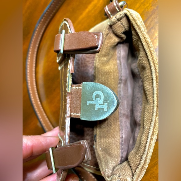 Rocco Barocco Vintage Made in Italy Brown Crossbody w RB Accent - Picture 6 of 11